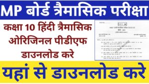 MP Board Class 10 Hindi Trimasik Paper 2023 pdf